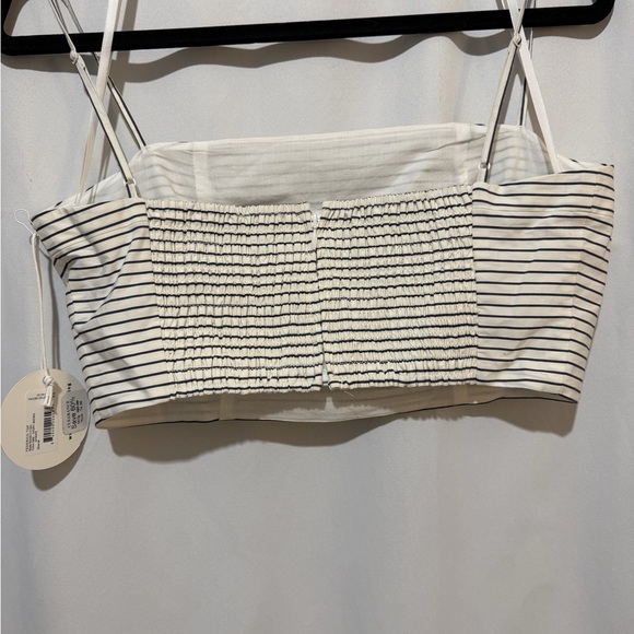 Staud Federico Striped Stretch-Cotton Sleeveless Crop Top Size M NWT - Picture 2 of 5